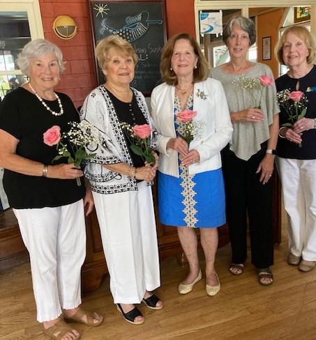 Officers 2024 - 2025 (L -R) Nedra Adelizzi, 1st VP - Sandy Finley, 2nd VP - Nancy Hudanich, President - Sue DeRose, Reporting Secretary - Pat Wilk, Treasurer 